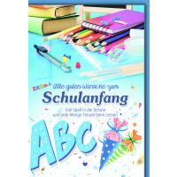 A Schulanfang Glückwunschkarte mit Briefumschlag...