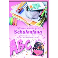 A Schulanfang Glückwunschkarte mit Briefumschlag...