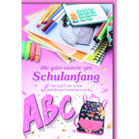 A Schulanfang Glückwunschkarte mit Briefumschlag...