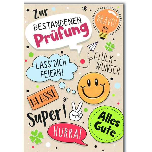 Prüfung Glückwunschkarte mit Briefumschlag Glückwunsch Sprüche