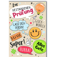 Prüfung Glückwunschkarte mit Briefumschlag...
