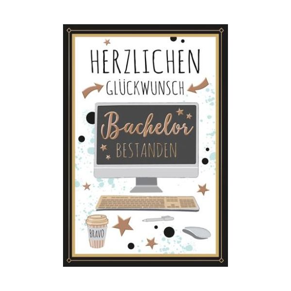 Bachelor Glückwunschkarte mit Briefumschlag PC