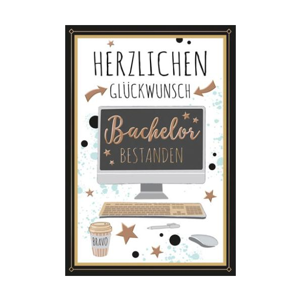 Bachelor Glückwunschkarte mit Briefumschlag PC