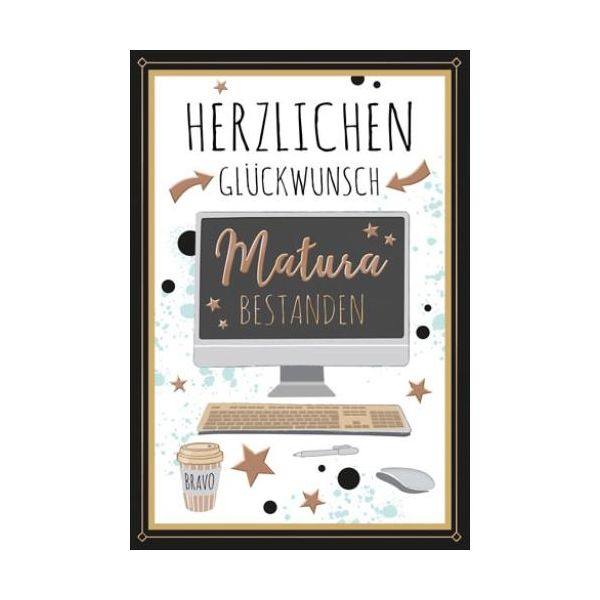 Matura Glückwunschkarte mit Briefumschlag PC