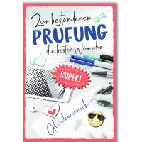 Prüfung Glückwunschkarte mit Briefumschlag...