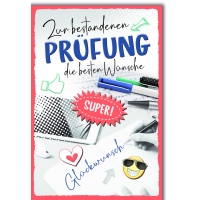 Prüfung Glückwunschkarte mit Briefumschlag...
