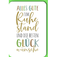 Ruhestand Glückwunschkarte mit Briefumschlag...