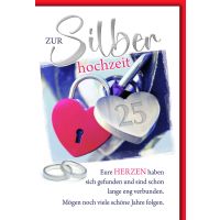 Silberhochzeit Glückwunschkarte mit Briefumschlag...