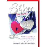 Silberhochzeit Glückwunschkarte mit Briefumschlag...
