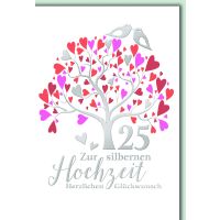 Silberhochzeit Glückwunschkarte mit Briefumschlag...