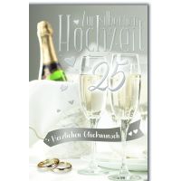 Silberhochzeit Glückwunschkarte mit Briefumschlag...