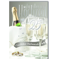 Silberhochzeit Glückwunschkarte mit Briefumschlag...