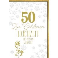 Goldhochzeit Glückwunschkarte mit Briefumschlag 50...