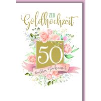 Goldhochzeit Glückwunschkarte mit Briefumschlag...