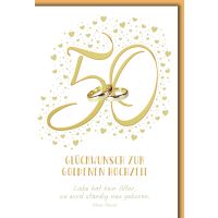 Goldhochzeit Glückwunschkarte mit Briefumschlag...