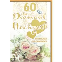 Diamanthochzeit Glückwunschkarte mit Briefumschlag...