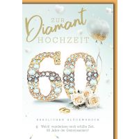Diamanthochzeit Glückwunschkarte mit Briefumschlag...