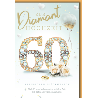 Diamanthochzeit Glückwunschkarte mit Briefumschlag...
