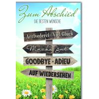 Abschied Grußkarte mit Briefumschlag Wegkreuzung