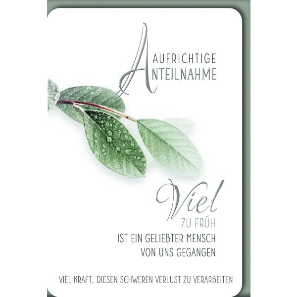 Trauerkarte Beileid Mit Umschlag - Hochwertige Klappkarte Motiv Baum