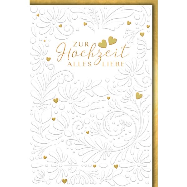 Hochzeit Glückwunschkarte mit Briefumschlag Zarte Blumen