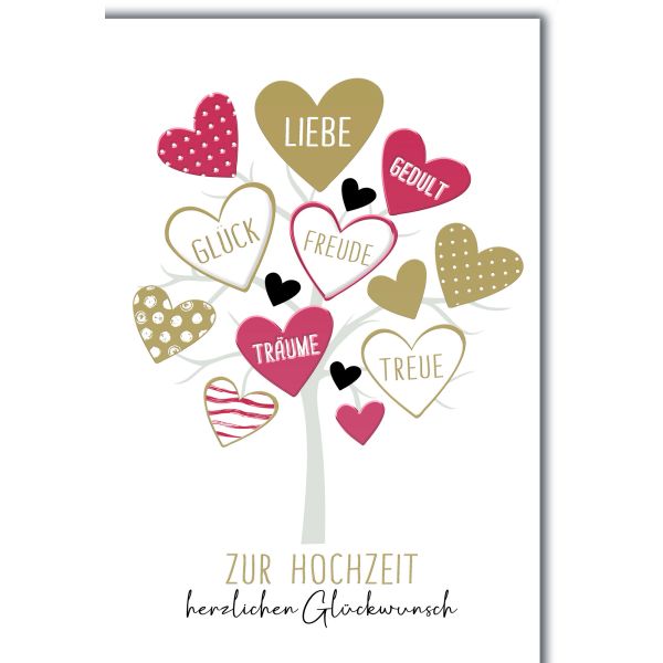 Hochzeit Glückwunschkarte mit Briefumschlag Baum voll Glück