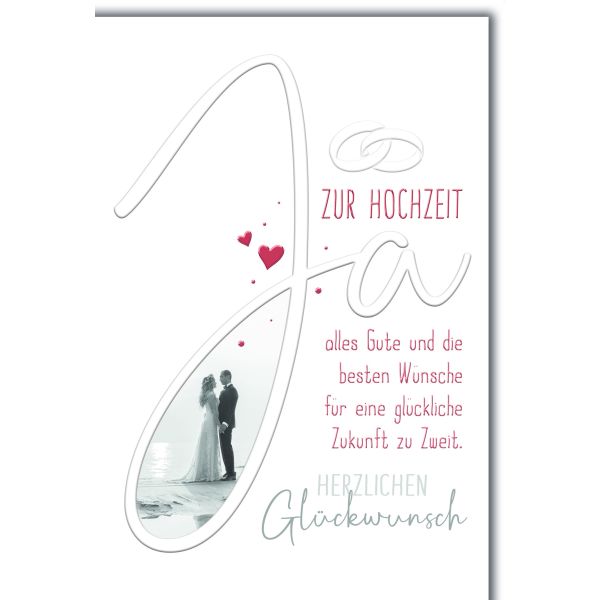 Hochzeit Glückwunschkarte mit Briefumschlag Verliebtes Ehepaar s/w