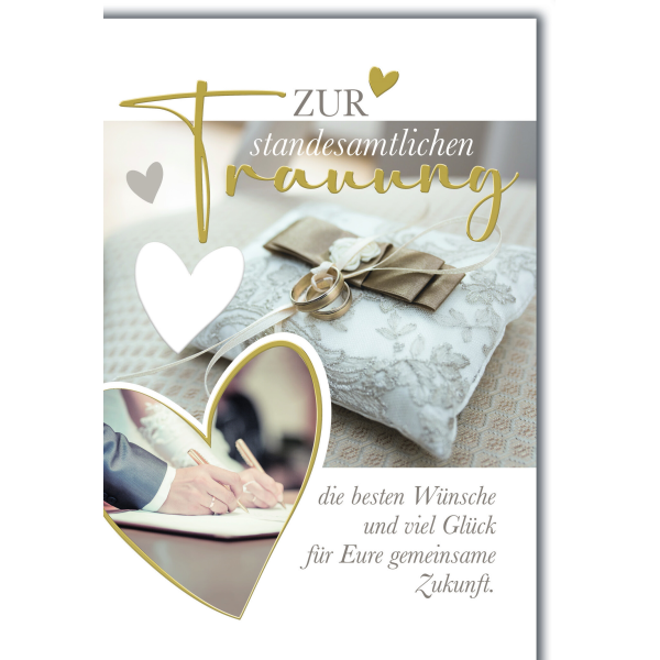 Hochzeit Glückwunschkarte mit Briefumschlag Standesamtliche Trauung Traukissen