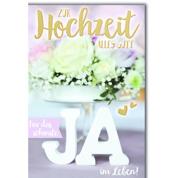 Hochzeit Glückwunschkarte mit Briefumschlag Das schönste Ja