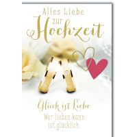 Hochzeit Glückwunschkarte mit Briefumschlag Eheringe...