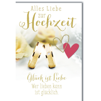 Hochzeit Glückwunschkarte mit Briefumschlag Eheringe...