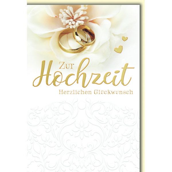 Hochzeit Glückwunschkarte mit Briefumschlag Eheringe Gold