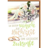 Hochzeit Glückwunschkarte mit Briefumschlag Rosen...