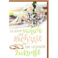 Hochzeit Glückwunschkarte mit Briefumschlag Rosen...