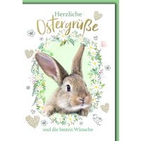 Ostern Grußkarte mit Briefumschlag Hase in...