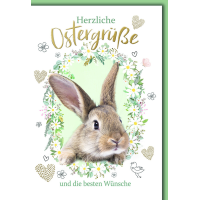 Ostern Grußkarte mit Briefumschlag Hase in...