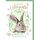 Ostern Grußkarte mit Briefumschlag Hase in grünen Ranken