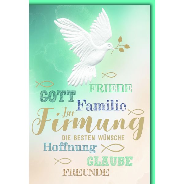 A Firmung Glückwunschkarte mit Briefumschlag Hoffnung Glaube Freunde