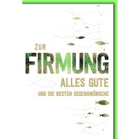 Firmung Glückwunschkarte mit Briefumschlag Fische in...