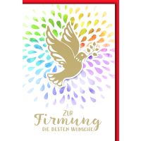 Firmung Glückwunschkarte mit Briefumschlag Goldene...