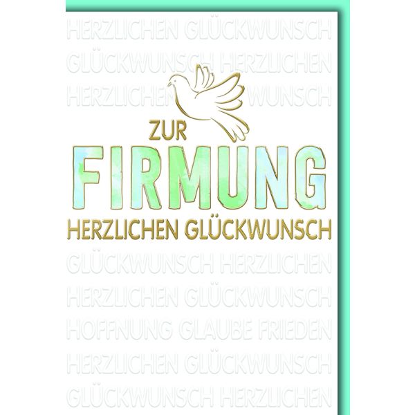 Firmung Glückwunschkarte mit Briefumschlag Herzlichen Glückwunsch, Taube