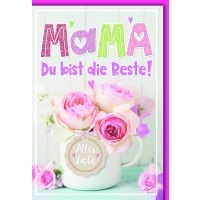 Muttertag Grußkarte mit Briefumschlag Rosen in pastell