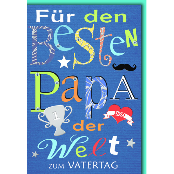Vatertag Grußkarte mit Briefumschlag Bester Papa der Welt