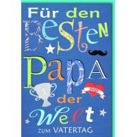 Vatertag Grußkarte mit Briefumschlag Bester Papa...