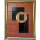 Kachelbild in goldenem Rahmen mit Blattgold graphisch schwarze Rechtecke Goldbach