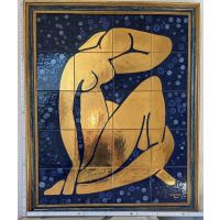 Kachelbild Goldene Frau mit Blattgold in hochwertigem...