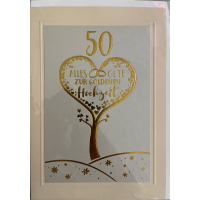Goldene Hochzeit 50. Hochzeitstag große A5-Karte...
