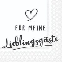 Servietten Cocktail 25x25cm 3-Lagig 20 Servietten Herz...