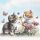 Servietten Cocktail 25x25cm 3-Lagig 20 Servietten Kleine Katzen Napkin 25 Kittens in flower field