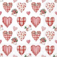 Servietten Cocktail 25x25cm 3-Lagig 20 Servietten Herzen...